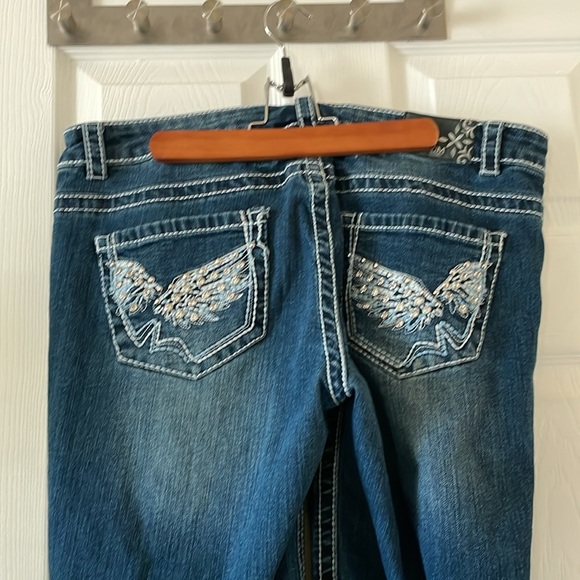 Warehouse one denim y2k capris with embellished pockets - Picture 4 of 8